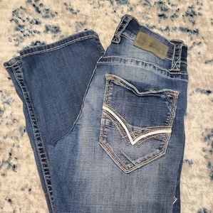 Buckle black bootcut jeans